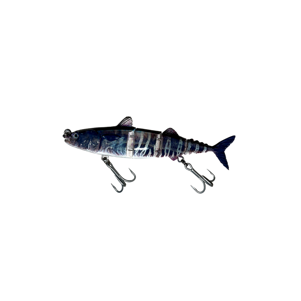FishLab MAS-8-SB Mackerel Soft Swimbait Fast Sinking Silver/Black Mackerel  8 9 1/2 oz
